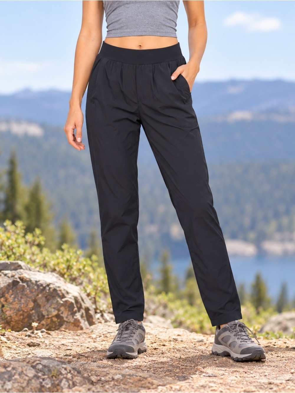 Cloudveil Outdoor Hiking Trail Pants Womens Small Black Nylon Stretch Lightweigh